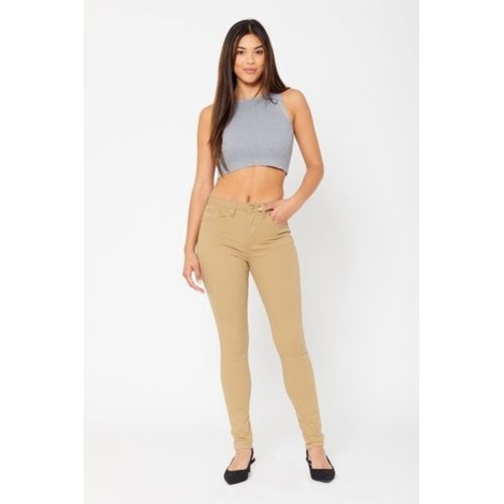 Monkey Ride Jeans Womens 15/32 Khaki Tan High Rise Skinny Pants P6004 Stretch